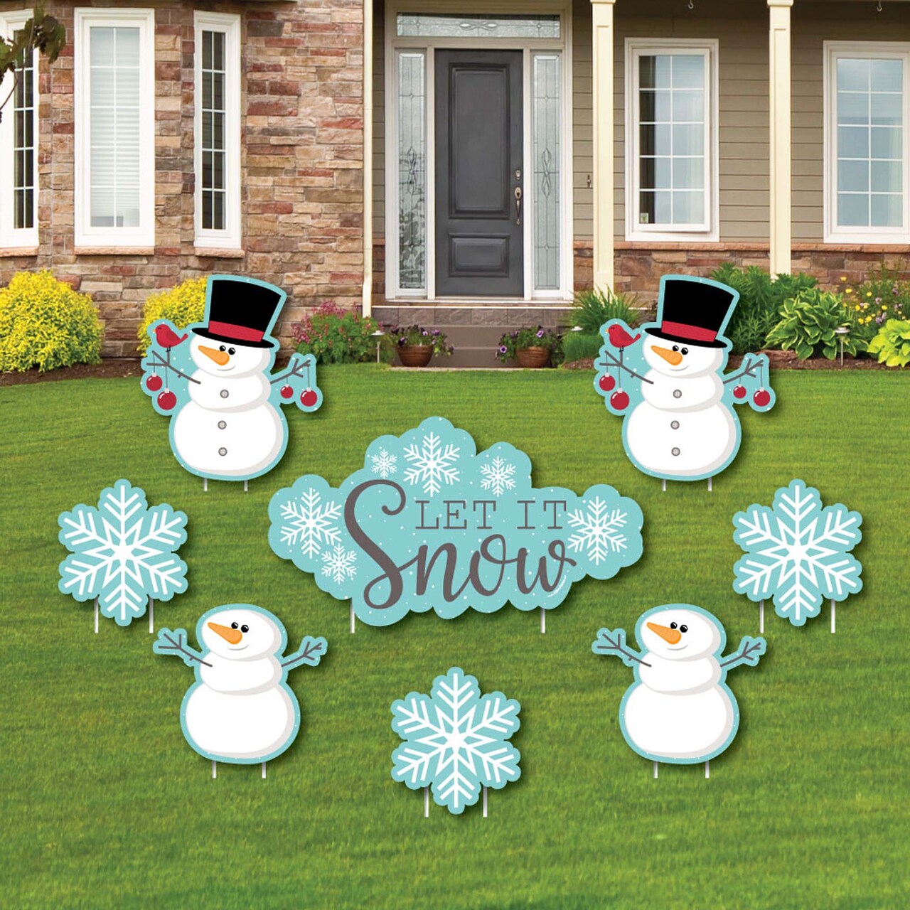Snowmen Yard Stakes, Christmas Snowman Decor, Christmas